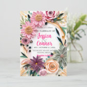 Abstracte Papier Quilling Bloemige Trouw Groene De Kaart (Staand voorkant)