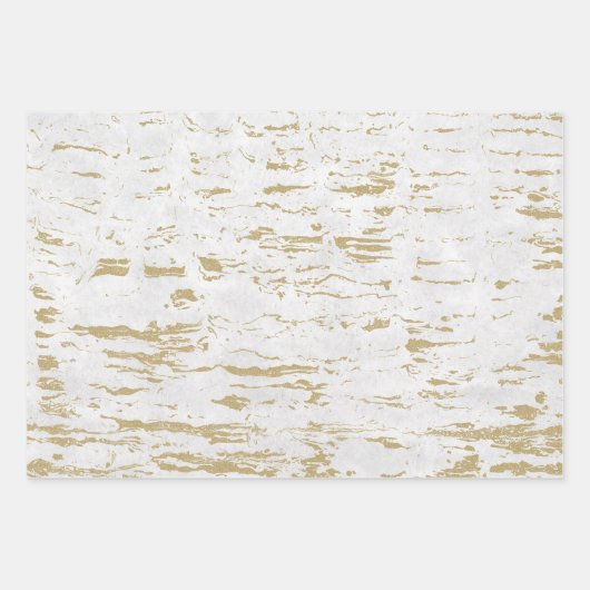 Abstracte papierbladen voor Gold en White Wrapping Inpakpapier Vel (Voorkant 3)