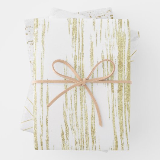 Abstracte papierbladen voor Gold en White Wrapping Inpakpapier Vel (In situ)