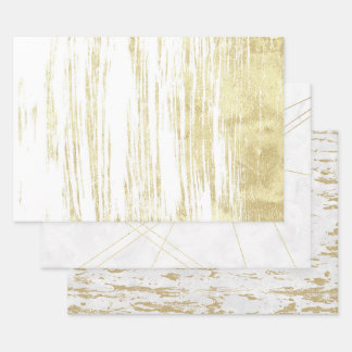 Abstracte papierbladen voor Gold en White Wrapping Inpakpapier Vel