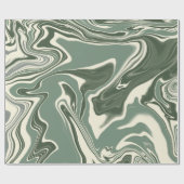 Abstracte papierbladen voor marmer Sage Green Wrap Cadeaupapier (Vlak)