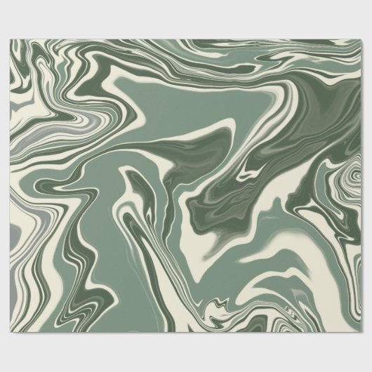 Abstracte papierbladen voor marmer Sage Green Wrap Cadeaupapier (Vlak)