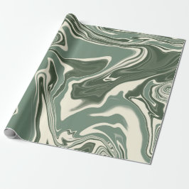 Abstracte papierbladen voor marmer Sage Green Wrap Cadeaupapier