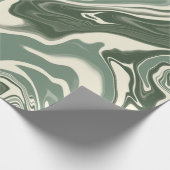 Abstracte papierbladen voor marmer Sage Green Wrap Cadeaupapier (Hoek)