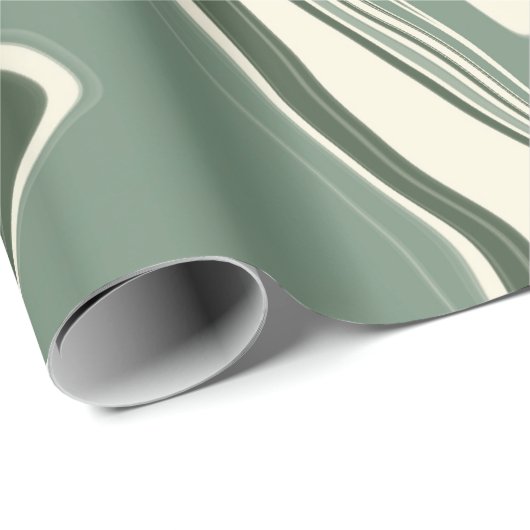 Abstracte papierbladen voor marmer Sage Green Wrap Cadeaupapier (Rol Hoek)