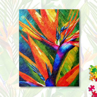 Abstracte Paradijsvogel Bloem Tropisch Legpuzzel
