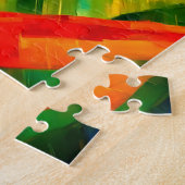 Abstracte Paradijsvogel Bloem Tropisch Legpuzzel (Zijkant)