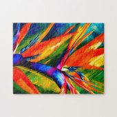 Abstracte Paradijsvogel Bloem Tropisch Legpuzzel (Horizontaal)