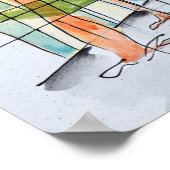 Abstracte Parisian Street | Parijs, Frankrijk Poster (Hoek)