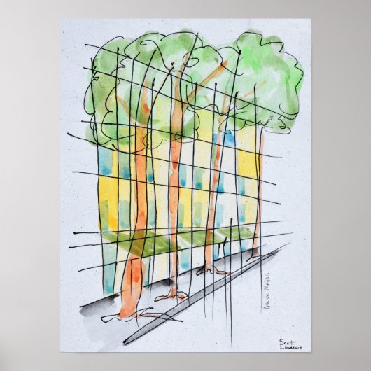 Abstracte Parisian Street | Parijs, Frankrijk Poster (Voorkant)