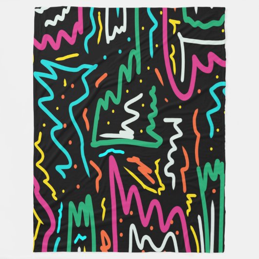 Abstracte partij voor Vet Neon Contrast Fleece Deken (Voorkant)