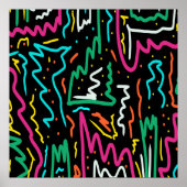 Abstracte partij voor Vet Neon Contrast Poster (Voorkant)