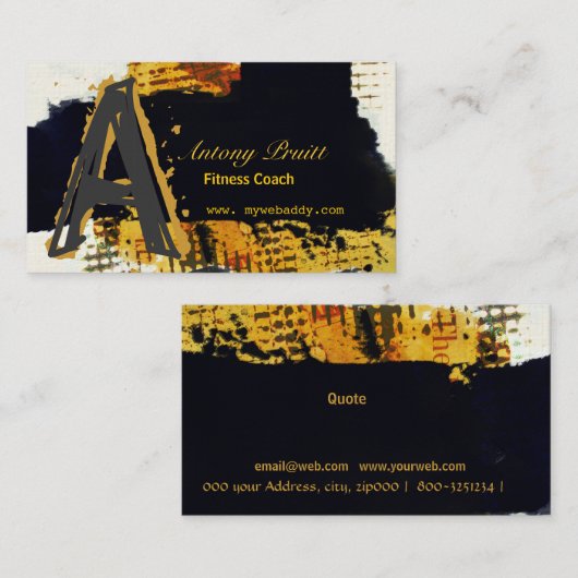 Abstracte passie van de Waterverf van de Vette Sla Visitekaartje (Voorkant / Achterkant)