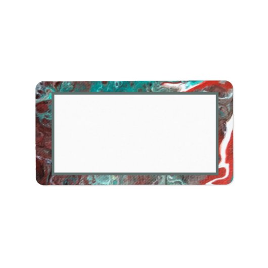 Abstracte passiewateren open ingelijst label (Voorkant)