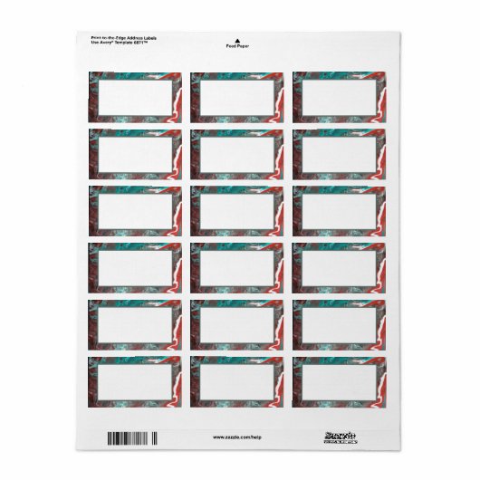 Abstracte passiewateren open ingelijst label (Full Sheet)
