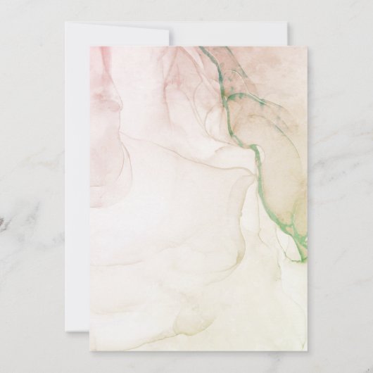 Abstracte pasta Dusky Roze Groen Sweet 16 Birthday Bedankkaart (Achterkant)