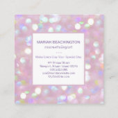 *~* Abstracte pasta Dusty Roos Lavender Bokeh Stip Vierkante Visitekaartje (Achterkant)