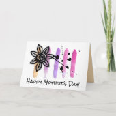 Abstracte pasta Floral Moederdag Kaart (Voorkant)