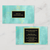 *~* Abstracte pasta Mint Aqua Gold Glitter Dust Visitekaartje
