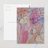 Abstracte pasteelbloemen briefkaart (Voorkant / Achterkant)