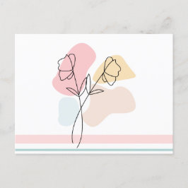 Abstracte pasteelbloemen briefkaart