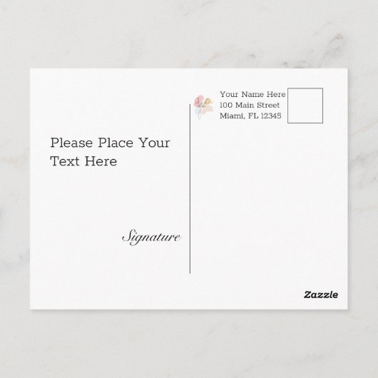 Abstracte pasteelbloemen briefkaart (Achterkant)