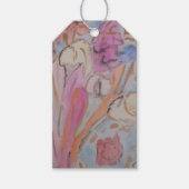 Abstracte pasteelbloemen cadeaulabel (Voorkant)