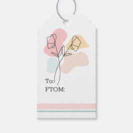 Abstracte pasteelbloemen cadeaulabel