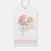 Abstracte pasteelbloemen cadeaulabel (Achterkant)