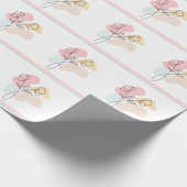 Abstracte pasteelbloemen cadeaupapier (Hoek)