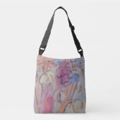 Abstracte pasteelbloemen crossbody tas (Voorkant)