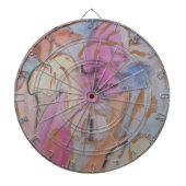 Abstracte pasteelbloemen dartbord (Voorkant)