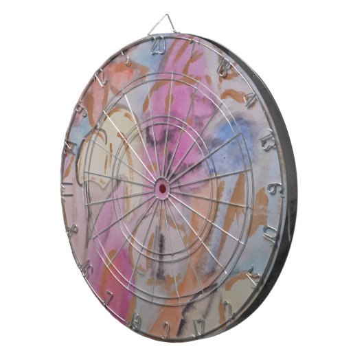 Abstracte pasteelbloemen dartbord (Voorkant Rechts)