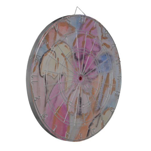 Abstracte pasteelbloemen dartbord (Voorkant Links)