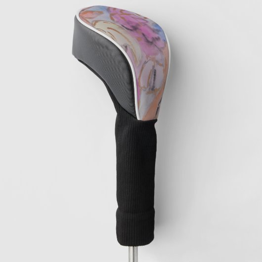 Abstracte pasteelbloemen golfheadcover (Schuin)