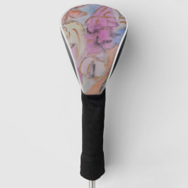 Abstracte pasteelbloemen golfheadcover