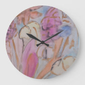 Abstracte pasteelbloemen grote klok (Voorkant)