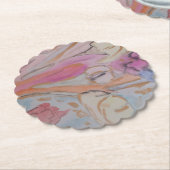 Abstracte pasteelbloemen kartonnen onderzetters (Gekanteld)
