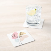 Abstracte pasteelbloemen kartonnen onderzetters (Insitu)