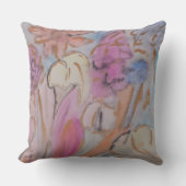 Abstracte pasteelbloemen kussen (Voorkant)