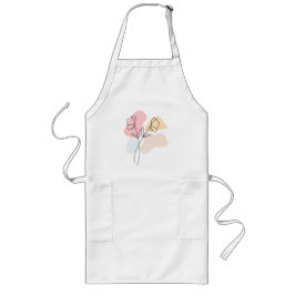 Abstracte pasteelbloemen lang schort