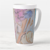 Abstracte pasteelbloemen latte mok (Rechterhoek)