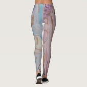 Abstracte pasteelbloemen leggings (Achterkant)