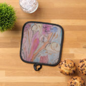 Abstracte pasteelbloemen pannenlap (Top down)