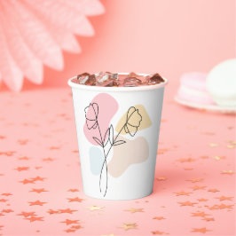 Abstracte pasteelbloemen papieren bekers