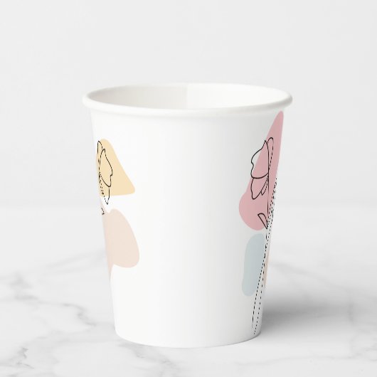 Abstracte pasteelbloemen papieren bekers (Links)