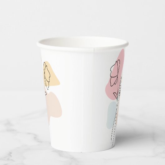 Abstracte pasteelbloemen papieren bekers (Rechts)