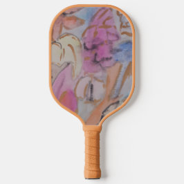 Abstracte pasteelbloemen pickleball paddle