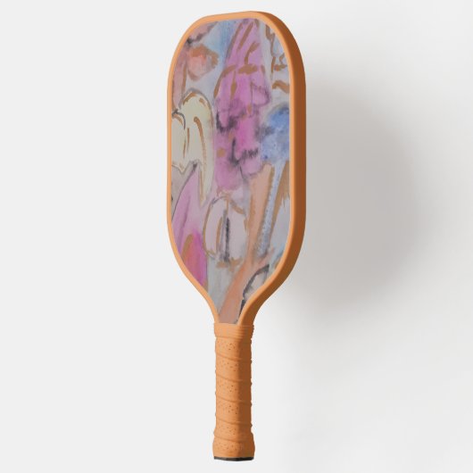 Abstracte pasteelbloemen pickleball paddle (Links)