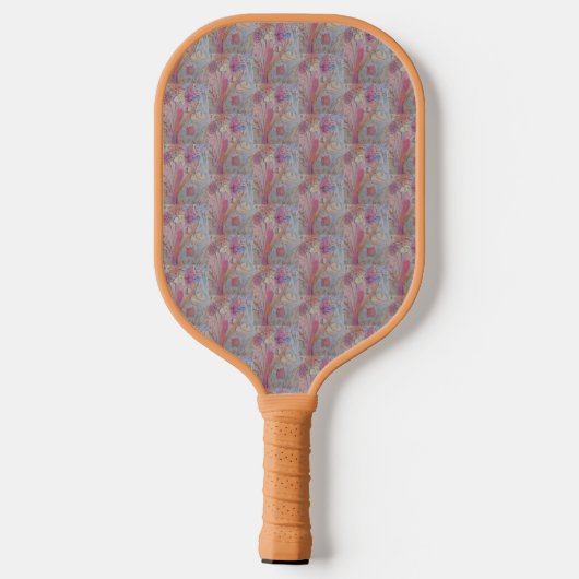 Abstracte pasteelbloemen pickleball paddle (Achterkant)